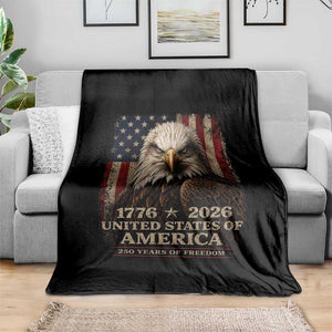 250 Anniversary USA Flag Throw Blanket Vintage Bald Eagle Patriotic 1776 2026 250 Years Birthday TS10 Print Your Wear