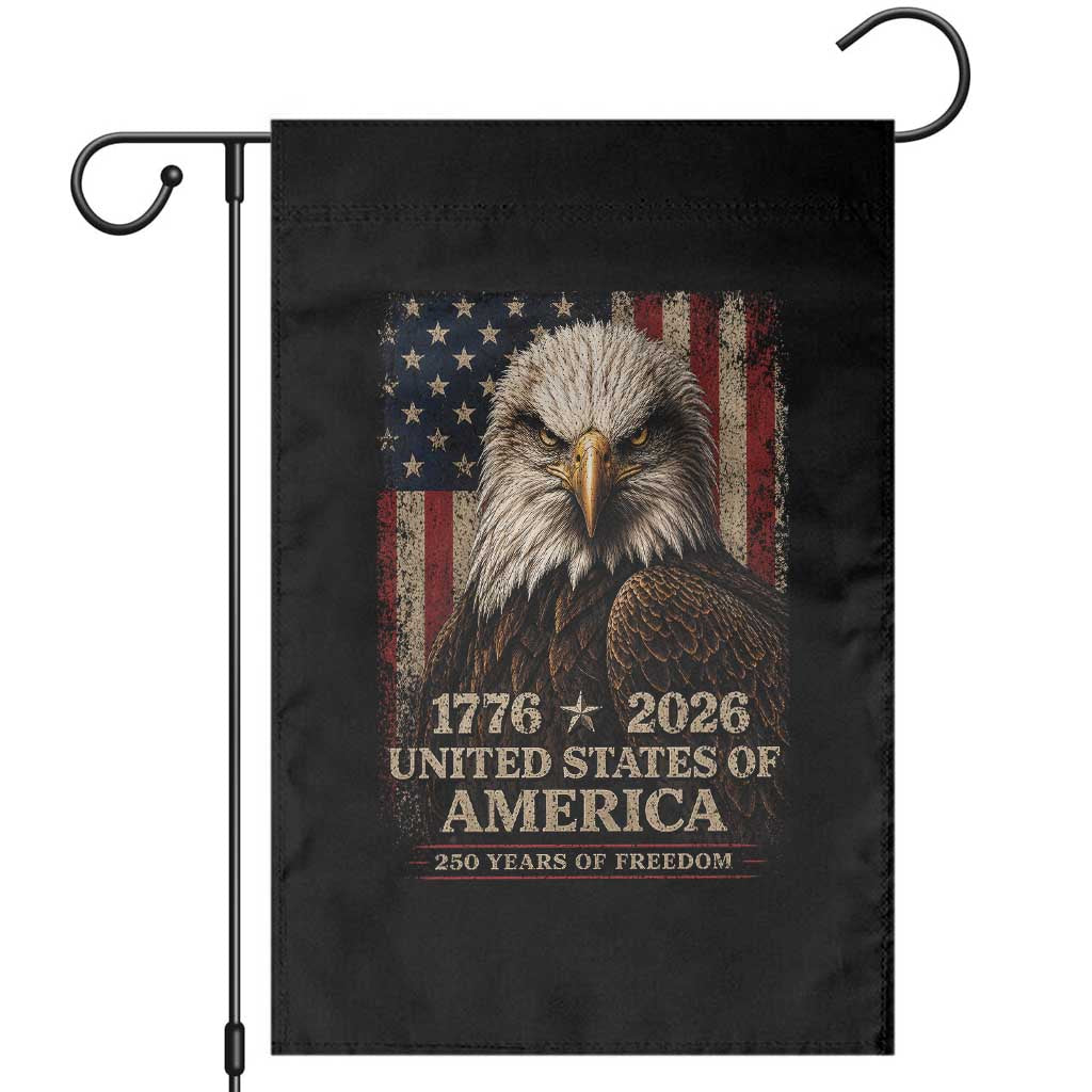 250 Anniversary USA Flag Garden Flag Vintage Bald Eagle Patriotic 1776 2026 250 Years Birthday TS10 Black Print Your Wear