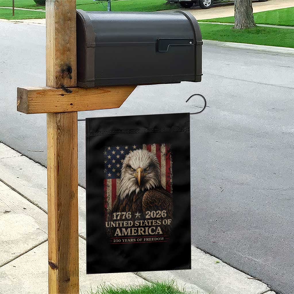 250 Anniversary USA Flag Garden Flag Vintage Bald Eagle Patriotic 1776 2026 250 Years Birthday TS10 Print Your Wear