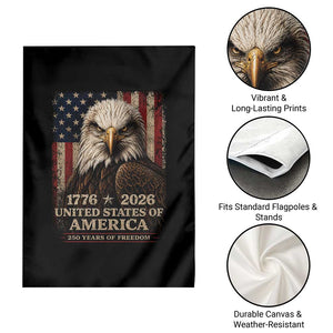 250 Anniversary USA Flag Garden Flag Vintage Bald Eagle Patriotic 1776 2026 250 Years Birthday TS10 Print Your Wear