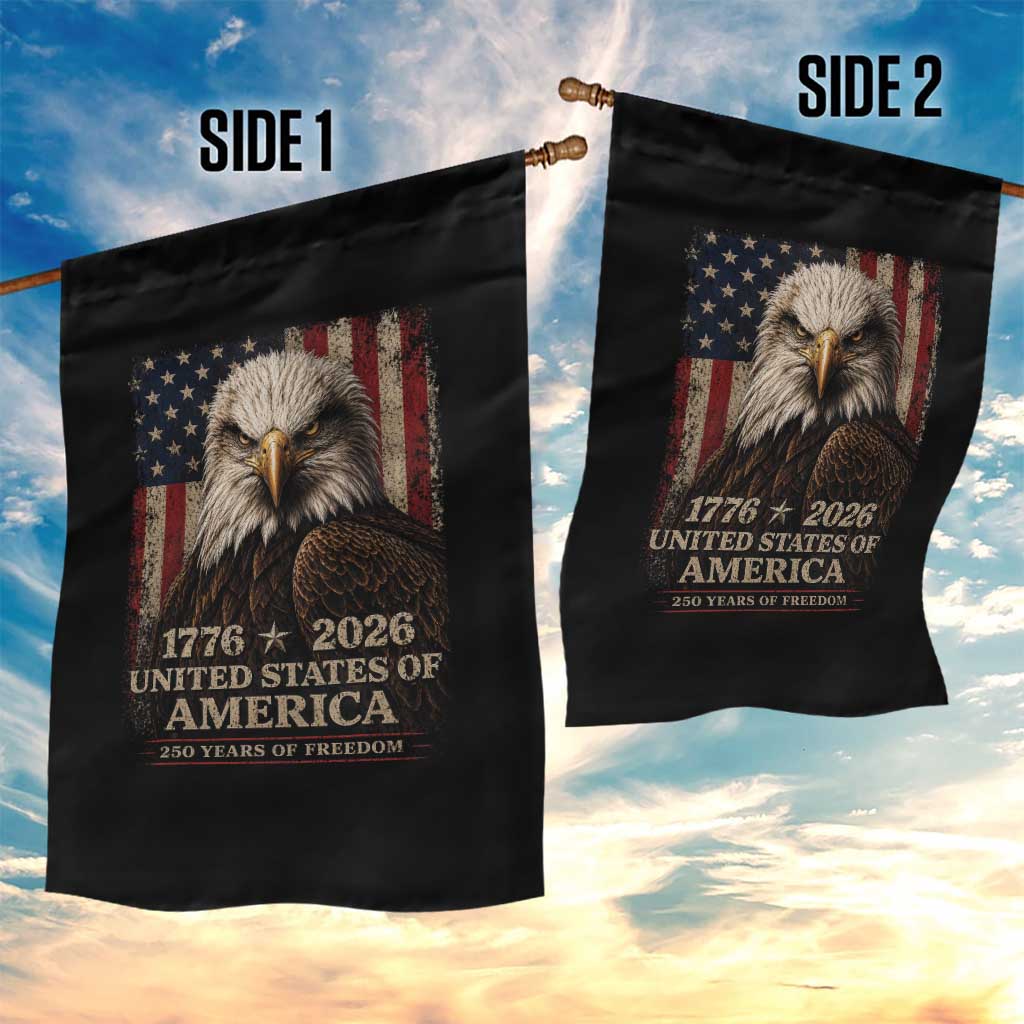 250 Anniversary USA Flag Garden Flag Vintage Bald Eagle Patriotic 1776 2026 250 Years Birthday TS10 Print Your Wear