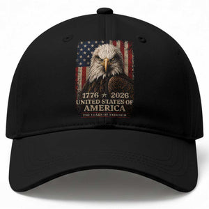 250 Anniversary USA Flag Baseball Cap Vintage Bald Eagle Patriotic 1776 2026 250 Years Birthday TS10 Print Your Wear