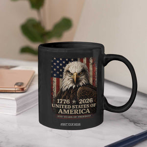250 Anniversary USA Flag Coffee Mug Vintage Bald Eagle Patriotic 1776 2026 250 Years Birthday TS10 Print Your Wear