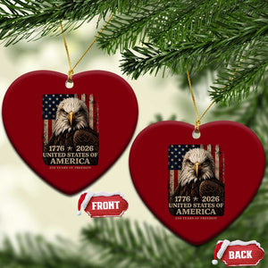 250 Anniversary USA Flag Ceramic Ornament Vintage Bald Eagle Patriotic 1776 2026 250 Years Birthday TS10 Print Your Wear