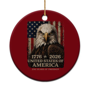 250 Anniversary USA Flag Ceramic Ornament Vintage Bald Eagle Patriotic 1776 2026 250 Years Birthday TS10 1pc Red Print Your Wear