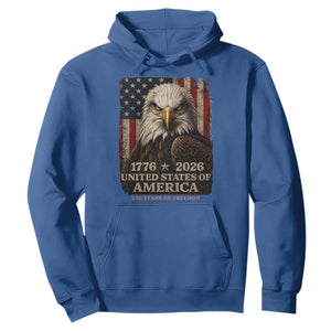 250 Anniversary USA Flag Hoodie Vintage Bald Eagle Patriotic 1776 2026 250 Years Birthday TS10 Royal Blue Print Your Wear