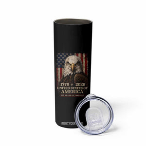 250 Anniversary USA Flag Skinny Tumbler Vintage Bald Eagle Patriotic 1776 2026 250 Years Birthday TS10 Print Your Wear