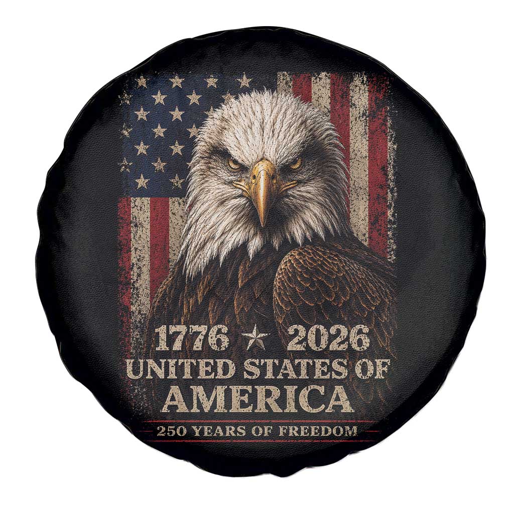250 Anniversary USA Flag Spare Tire Cover Vintage Bald Eagle Patriotic 1776 2026 250 Years Birthday TS10 Print Your Wear