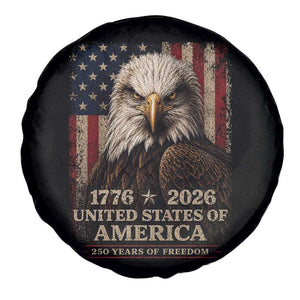 250 Anniversary USA Flag Spare Tire Cover Vintage Bald Eagle Patriotic 1776 2026 250 Years Birthday TS10 Print Your Wear
