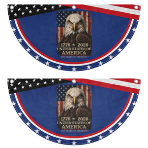 250 Anniversary USA Flag Patriotic Fan Flag Vintage Bald Eagle 1776 2026 250 Years Birthday
