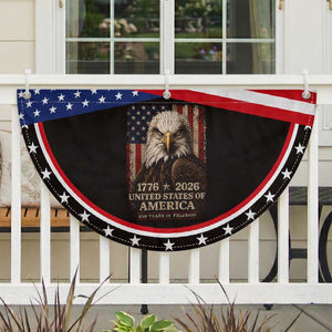 250 Anniversary USA Flag Patriotic Fan Flag Vintage Bald Eagle 1776 2026 250 Years Birthday
