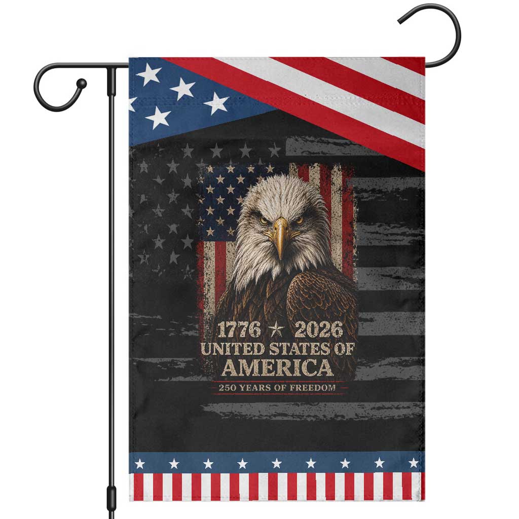 250 Anniversary USA Flag Patriotic Garden Flag Vintage Bald Eagle Patriotic 1776 2026 250 Years Birthday TS10 Distressed Black Blue Print Your Wear