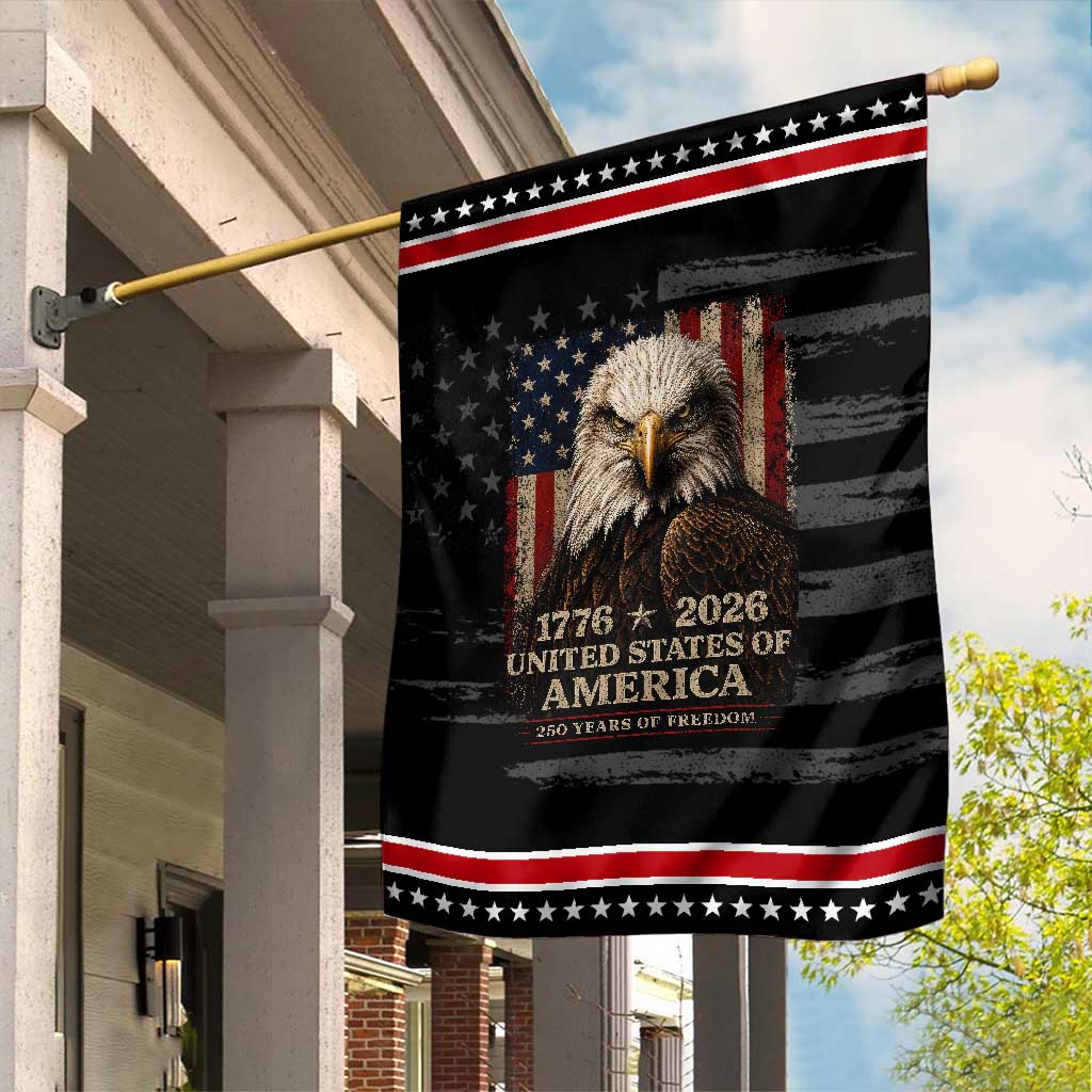 250 Anniversary USA Flag Patriotic Garden Flag Vintage Bald Eagle Patriotic 1776 2026 250 Years Birthday TS10 Distressed Black Red Print Your Wear