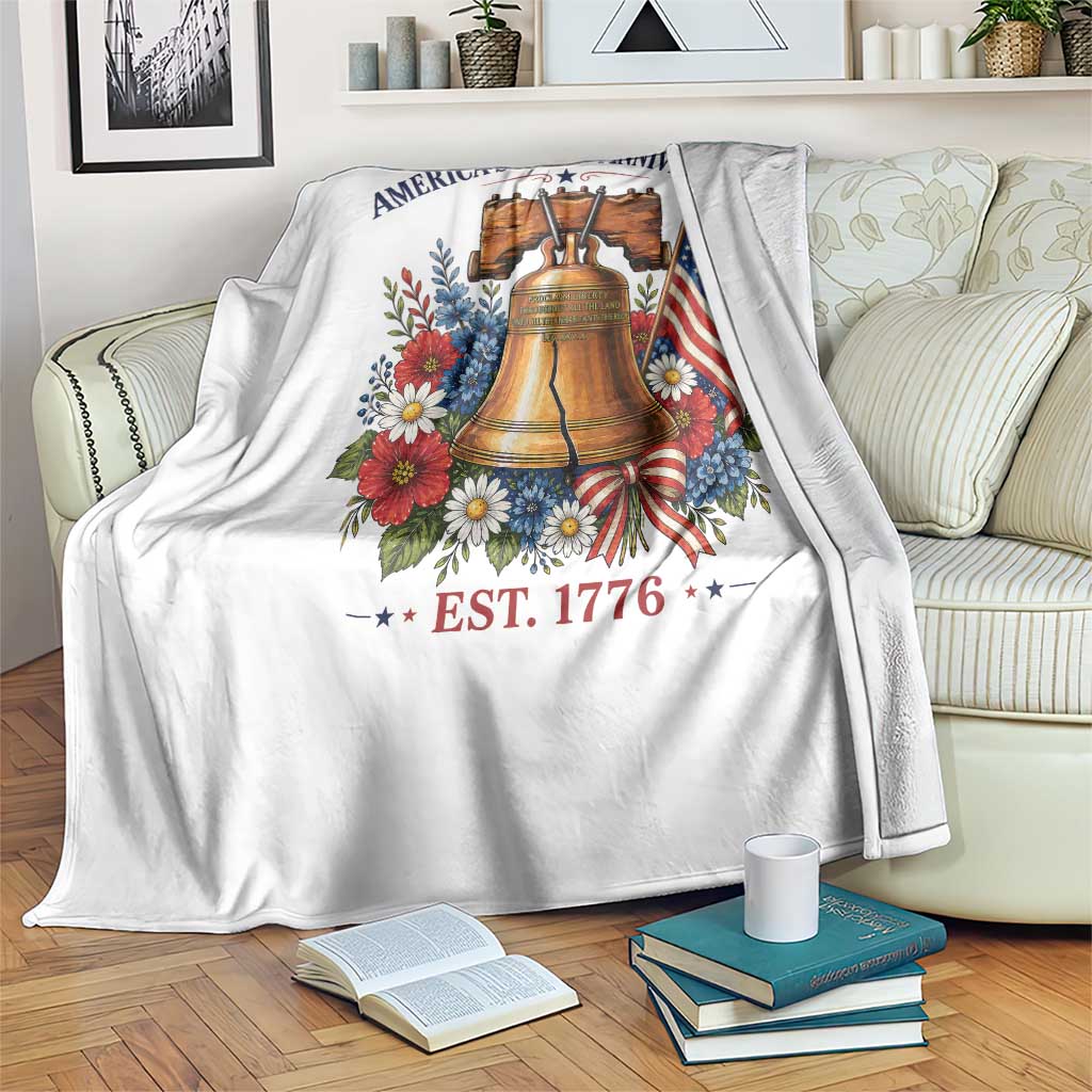 250 Anniversary Throw Blanket Floral Liberty Bell USA 250th American 4th July 2026 TS10 Print Your Wear