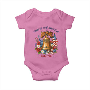 250 Anniversary Baby Onesie Floral Liberty Bell USA 250th American 4th July 2026 TS10 Azalea Print Your Wear