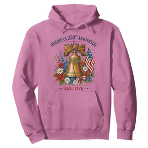 250 Anniversary Hoodie Floral Liberty Bell USA 250th American 4th July 2026 TS10 Azalea Print Your Wear