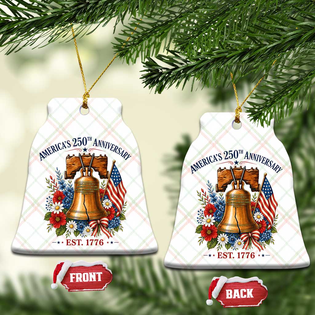 250 Anniversary Ceramic Ornament Floral Liberty Bell USA 250th American 4th July 2026 TS10 Print Your Wear