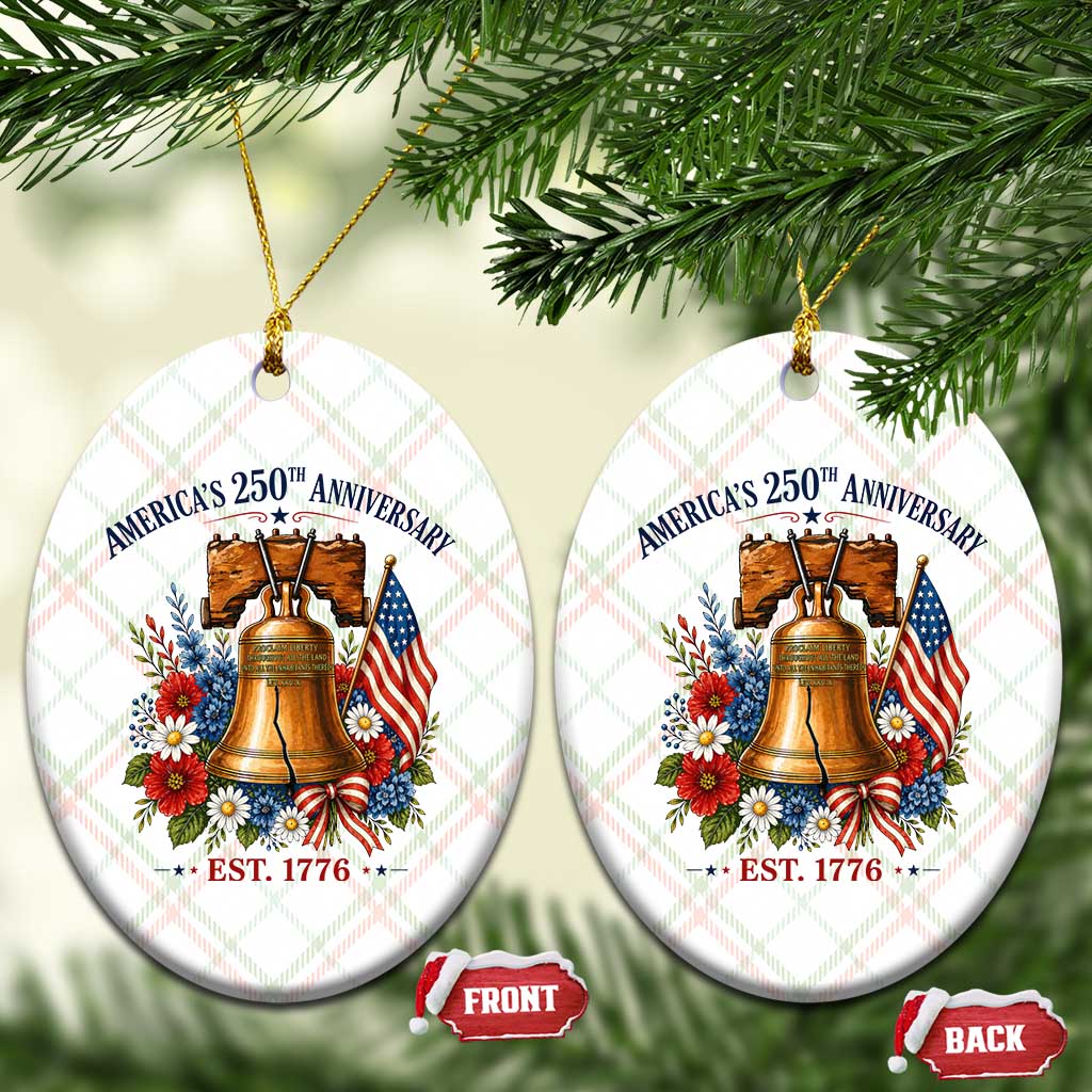 250 Anniversary Ceramic Ornament Floral Liberty Bell USA 250th American 4th July 2026 TS10 Print Your Wear