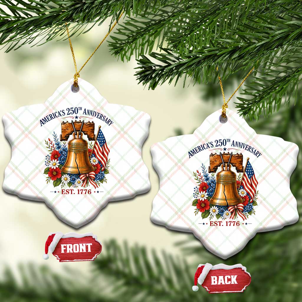 250 Anniversary Ceramic Ornament Floral Liberty Bell USA 250th American 4th July 2026 TS10 Print Your Wear