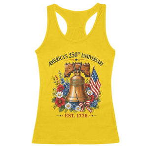 250 Anniversary Racerback Tank Top Floral Liberty Bell USA 250th American 4th July 2026 TS10 Daisy Print Your Wear