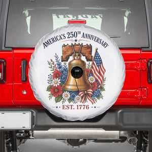 250 Anniversary Spare Tire Cover Floral Liberty Bell USA 250th American 4th July 2026 TS10 White Print Your Wear