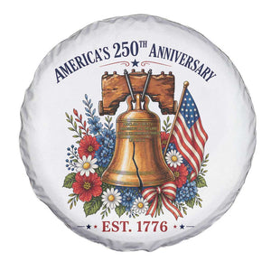 250 Anniversary Spare Tire Cover Floral Liberty Bell USA 250th American 4th July 2026 TS10 Print Your Wear