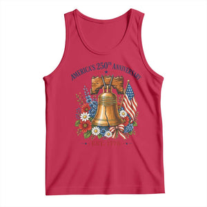 250 Anniversary Tank Top Floral Liberty Bell USA 250th American 4th July 2026 TS10 Red Print Your Wear