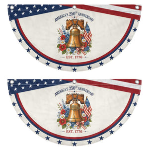 250 Anniversary Patriotic Fan Flag Floral Liberty Bell USA 250th American 4th July 2026