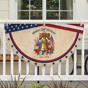 250 Anniversary Patriotic Fan Flag Floral Liberty Bell USA 250th American 4th July 2026