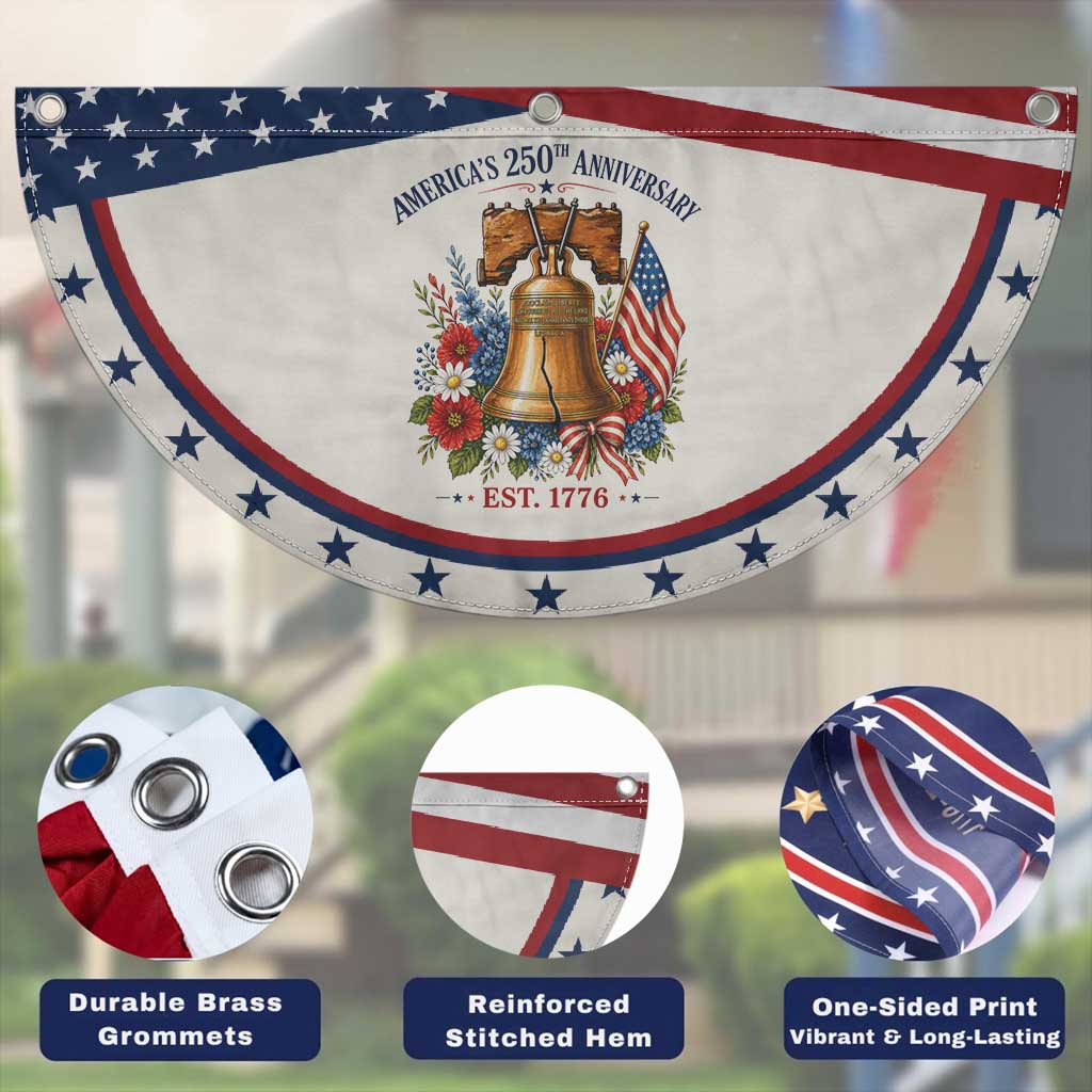 250 Anniversary Patriotic Fan Flag Floral Liberty Bell USA 250th American 4th July 2026