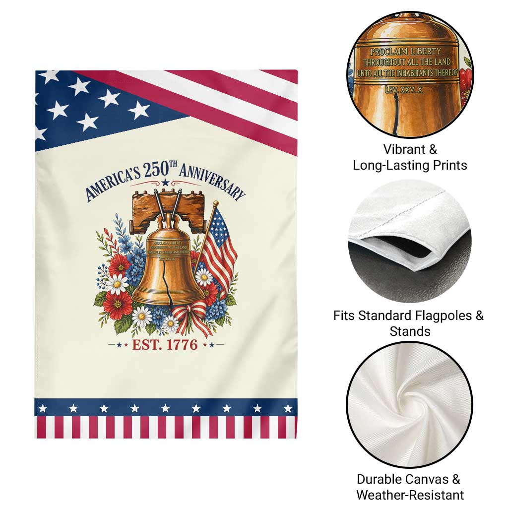 250 Anniversary Patriotic Garden Flag Floral Liberty Bell USA 250th American 4th July 2026 TS10 Print Your Wear