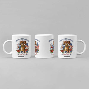 250 Anniversary Coffee Mug Floral Liberty Bell USA 250th American 4th July 2026 TS10 Print Your Wear