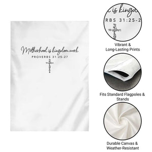 Motherhood Is Kingdom Work Garden Flag Christian Mom Floral Mama Mothers Day TS10 Print Your Wear