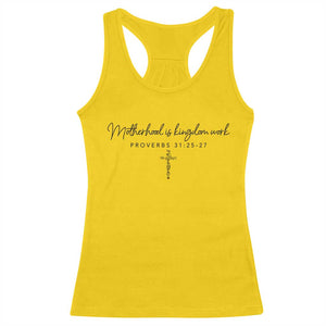 Motherhood Is Kingdom Work Racerback Tank Top Christian Mom Floral Mama Mothers Day TS10 Daisy Print Your Wear