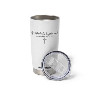 Motherhood Is Kingdom Work Tumbler Cup - Christian Mom Floral Mama Mothers Day TS10 Print Your Wear