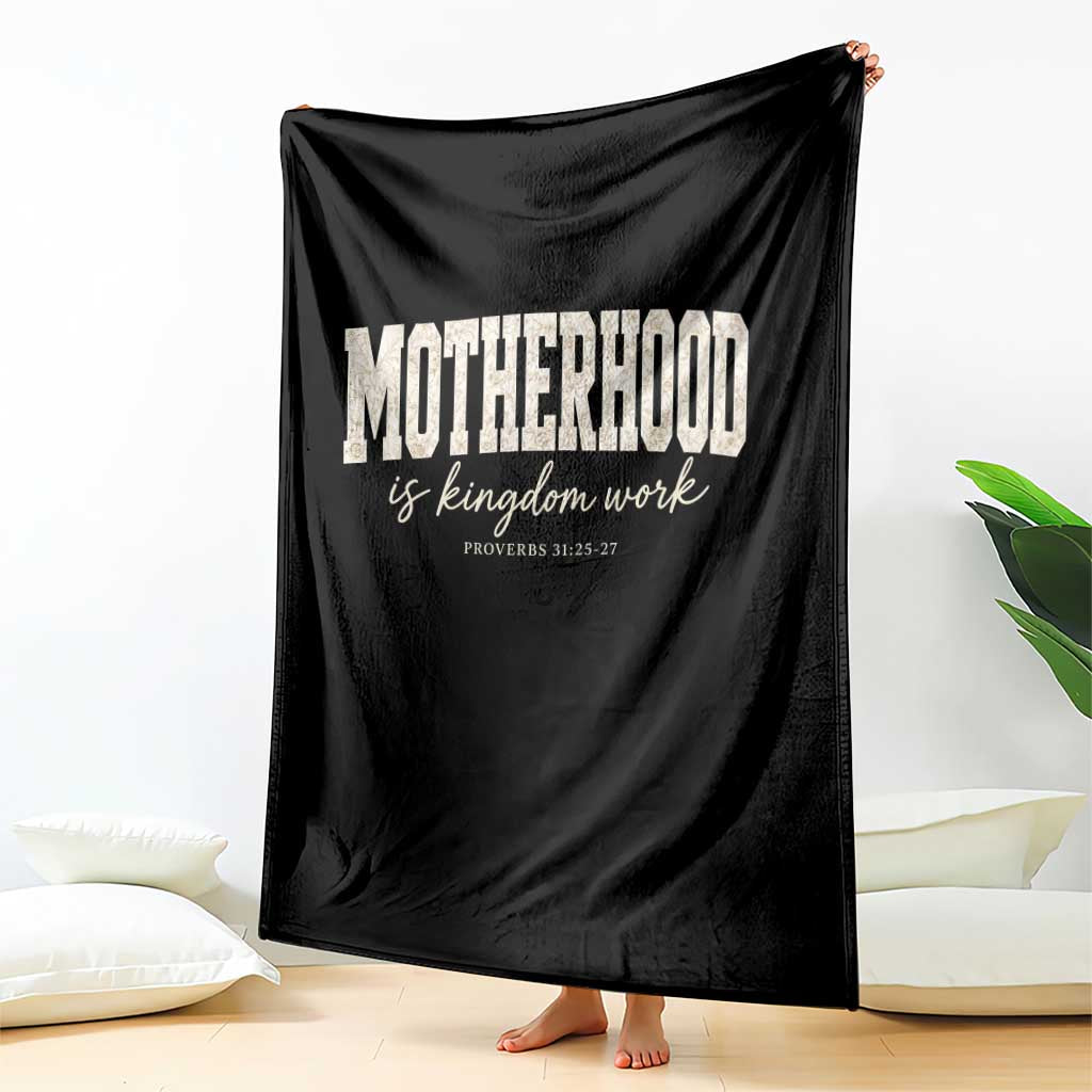 Motherhood Is Kingdom Work Throw Blanket Cute Christian Mom Mothers Day Floral Jesus TS10 Print Your Wear