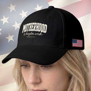 Motherhood Is Kingdom Work Baseball Cap Cute Christian Mom Mothers Day Floral Jesus TS10 Print Your Wear