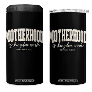 Motherhood Is Kingdom Work 4 in 1 Can Cooler Tumbler Cute Christian Mom Mothers Day Floral Jesus TS10 One Size: 16 oz Black Print Your Wear