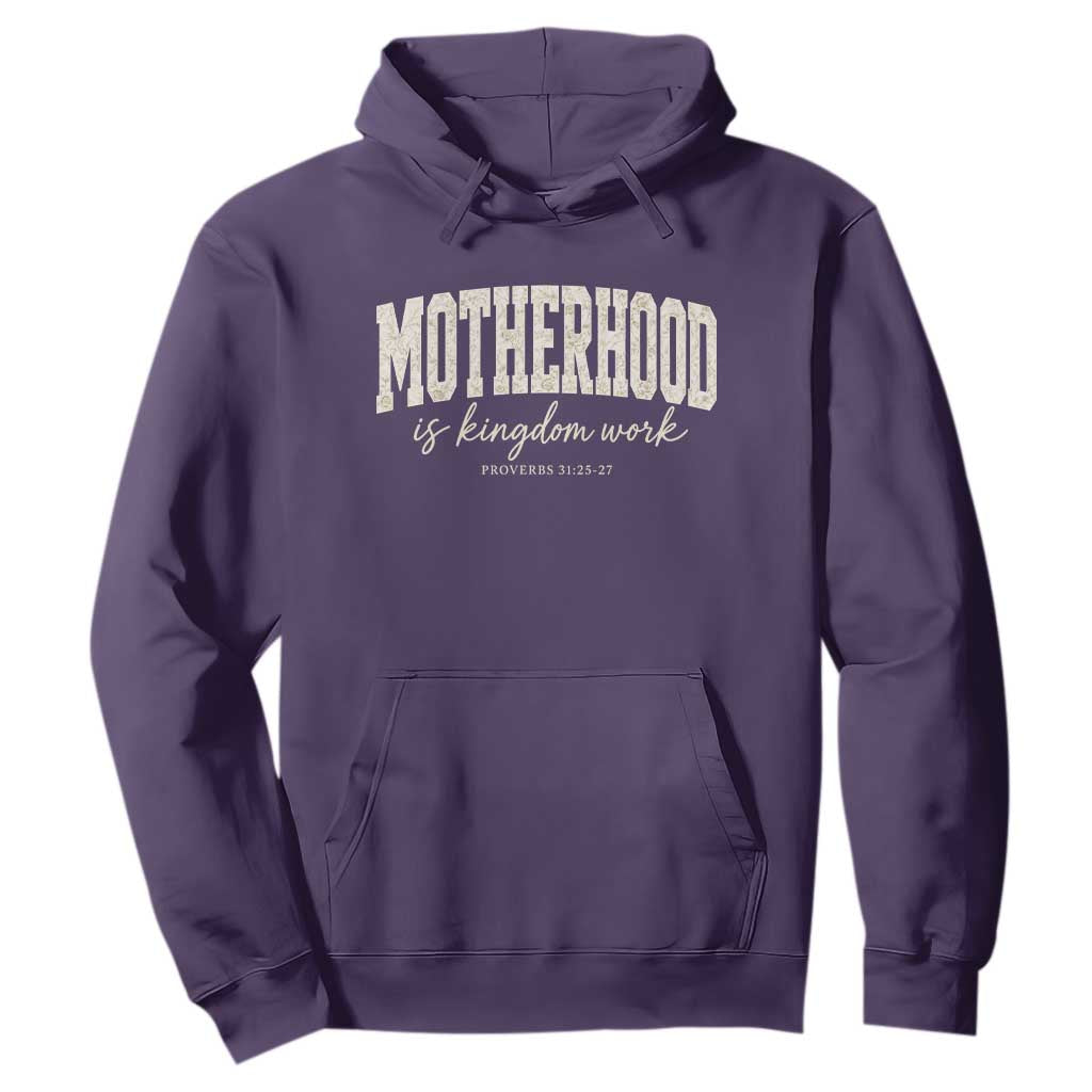 Motherhood Is Kingdom Work Hoodie Cute Christian Mom Mothers Day Floral Jesus TS10 Purple Print Your Wear