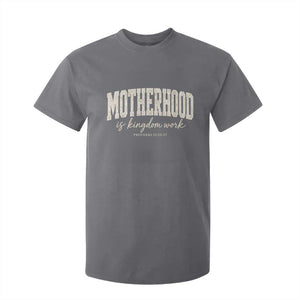 Motherhood Is Kingdom Work T Shirt For Kid Cute Christian Mom Mothers Day Floral Jesus TS10 Charcoal Print Your Wear