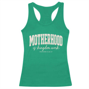 Motherhood Is Kingdom Work Racerback Tank Top Cute Christian Mom Mothers Day Floral Jesus TS10 Irish Green Print Your Wear
