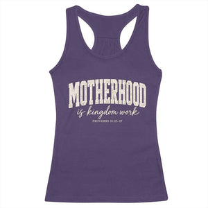 Motherhood Is Kingdom Work Racerback Tank Top Cute Christian Mom Mothers Day Floral Jesus TS10 Purple Print Your Wear