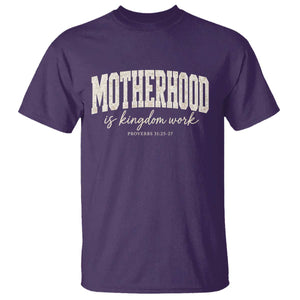 Motherhood Is Kingdom Work T Shirt Cute Christian Mom Mothers Day Floral Jesus TS10 Purple Print Your Wear