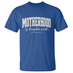 Motherhood Is Kingdom Work T Shirt Cute Christian Mom Mothers Day Floral Jesus TS10 Royal Blue Print Your Wear