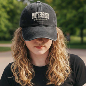 Motherhood Is Kingdom Work Washed Cotton Baseball Cap Cute Christian Mom Mothers Day Floral Jesus TS10 Print Your Wear