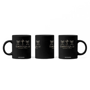 Motherhood Is Kingdom Work Coffee Mug Cute Christian Mom Mothers Day Coquette Bow Cross TS10 Print Your Wear