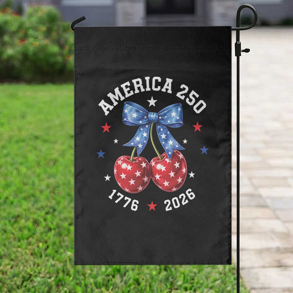 250 Anniversary USA Garden Flag Cherry Coquette Bow 4th Of July 1776 2026 250th Birthday TS10 Print Your Wear