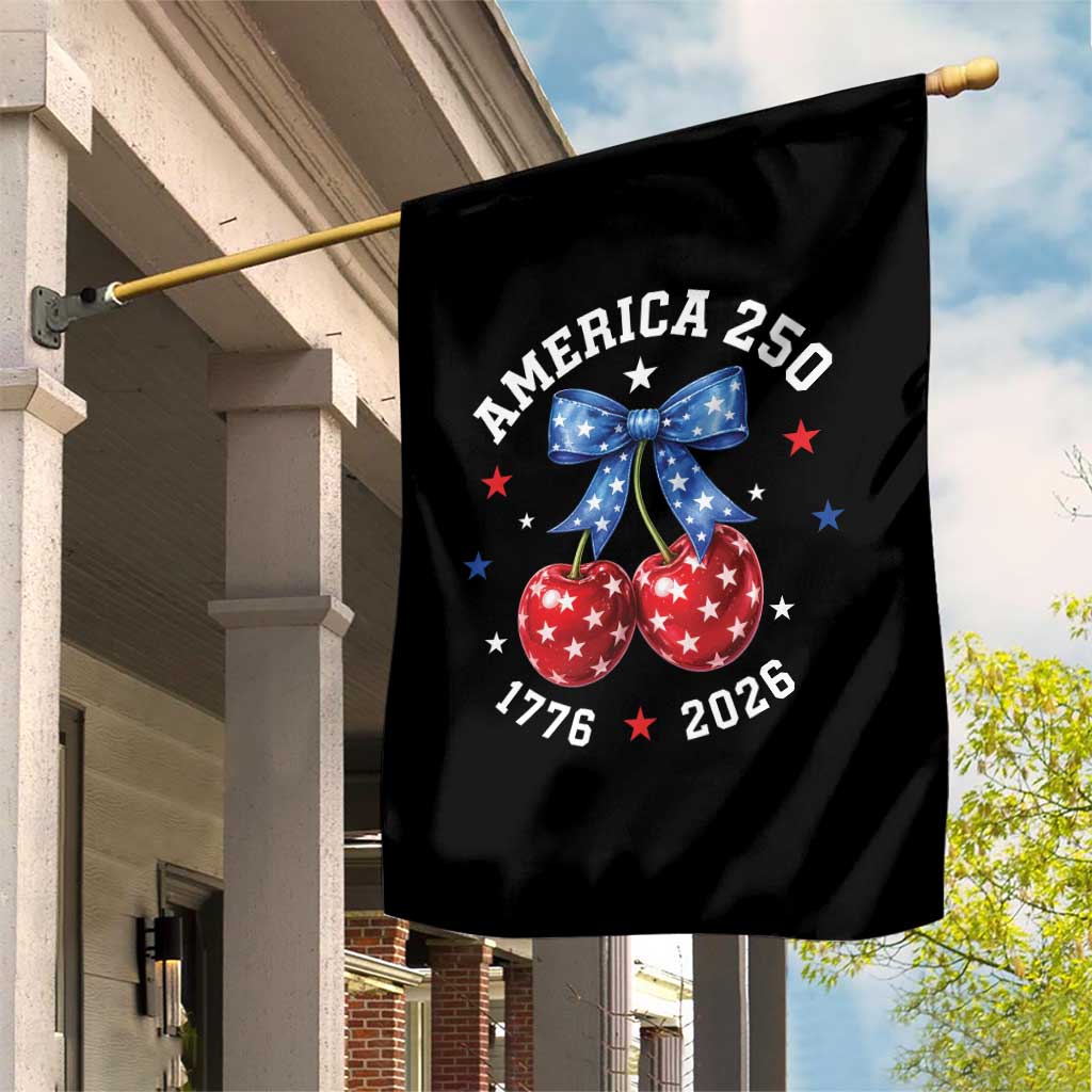 250 Anniversary USA Garden Flag Cherry Coquette Bow 4th Of July 1776 2026 250th Birthday TS10 Print Your Wear