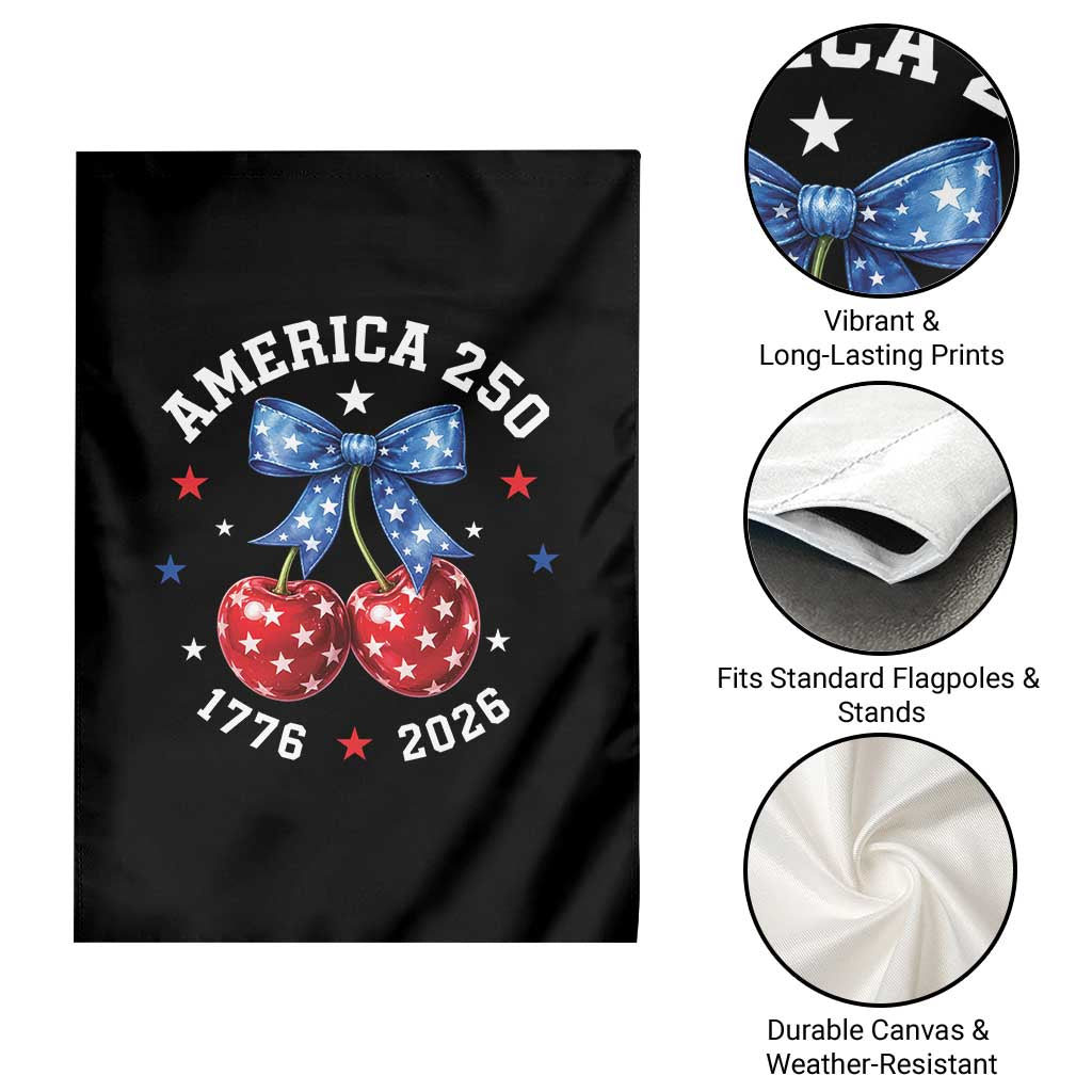 250 Anniversary USA Garden Flag Cherry Coquette Bow 4th Of July 1776 2026 250th Birthday TS10 Print Your Wear