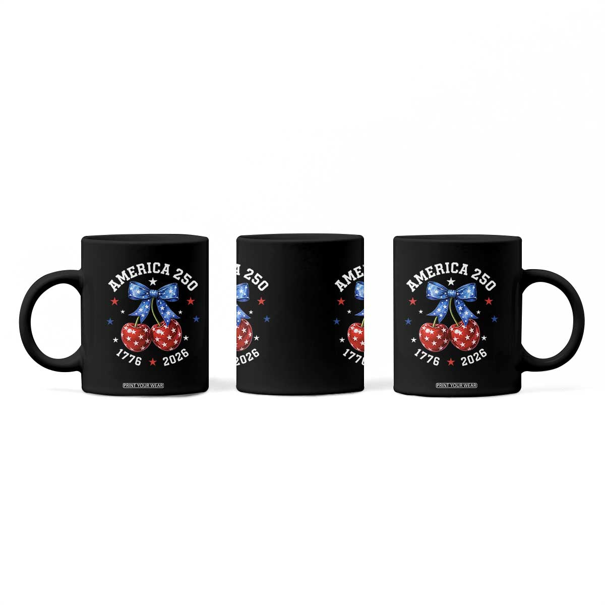 250 Anniversary USA Coffee Mug Cherry Coquette Bow 4th Of July 1776 2026 250th Birthday TS10 Print Your Wear